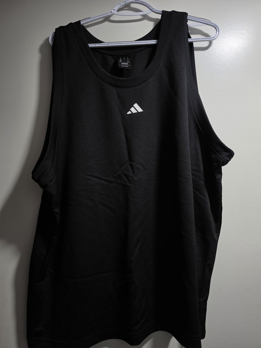 adidas Black Men's Athletic Tank Top with White Logo
